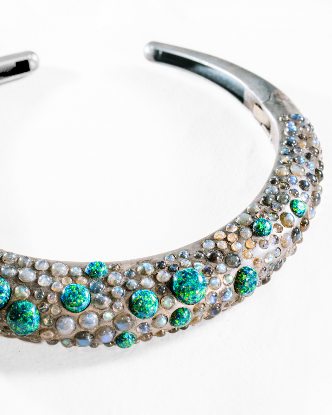 The Green Opal Orbs Hasli Necklace