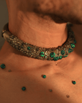 Green Opal Orbs Hasli Necklace - MHARI by Alay Somani