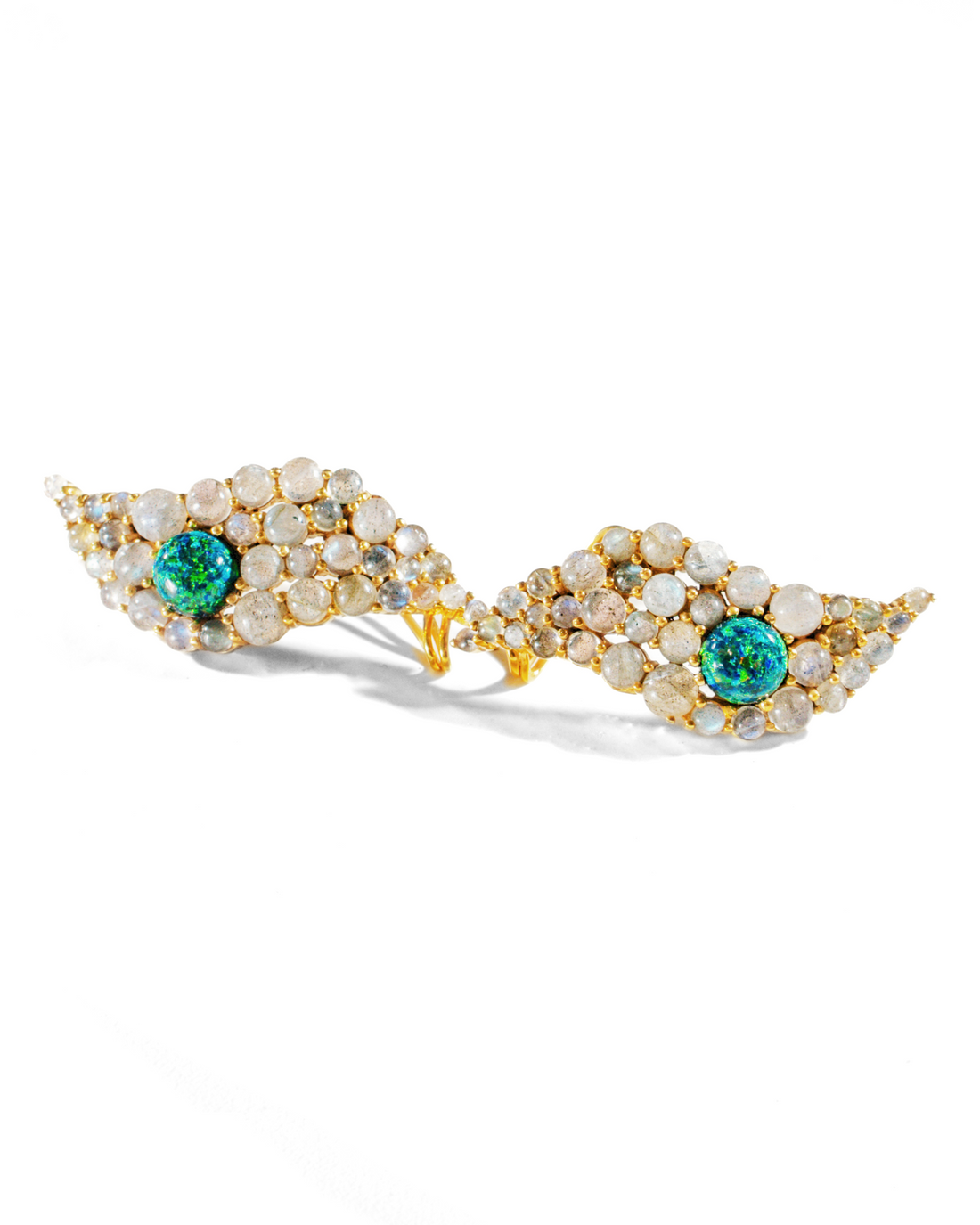 The Green Opal Wave Earrings
