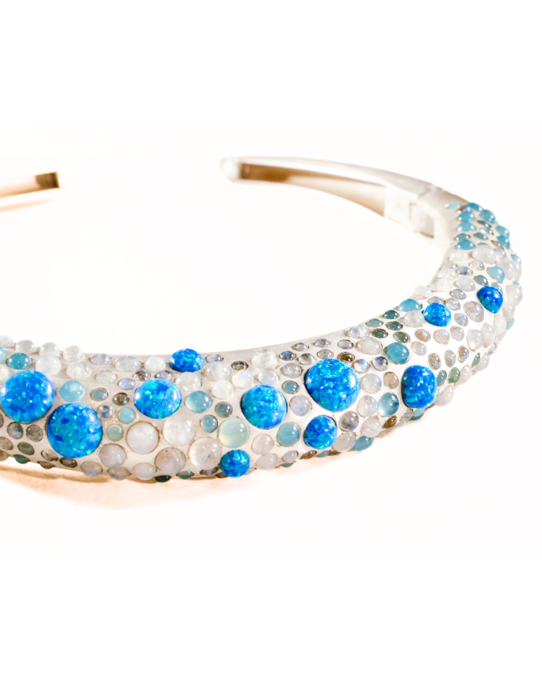 The  Blue Opal Orbs Hasli Necklace