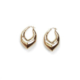 White rhodium small claw earrings side by side on white background