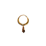Miniature view of gold collar necklace with green onyx tie pendant