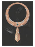 Original design sketch of the Cleopatra's Pride collar necklace with measurements