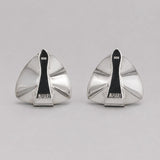 Back view of MHARI Irodori Large earring showing stud post and push-back closure on 925 silver