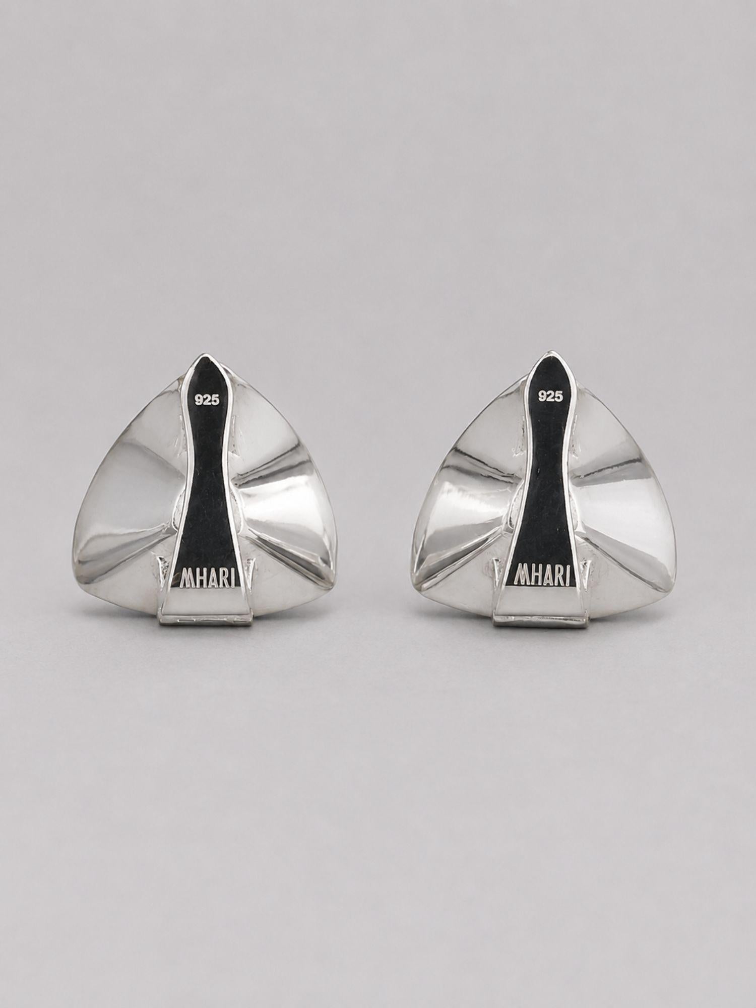 Back view of MHARI Irodori Large earring showing stud post and push-back closure on 925 silver