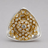 MHARI Irodori Large sculptural statement earring in mirror-polished 925 silver with zircon stones