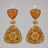 MHARI Irodori Mix drop statement earrings in orange zircon and mirror-polished 925 silver, front pair